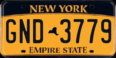 NY license plate GND3779