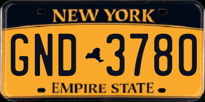 NY license plate GND3780