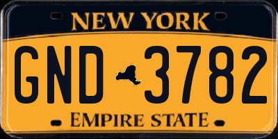 NY license plate GND3782