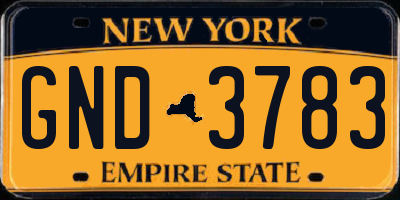NY license plate GND3783