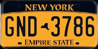 NY license plate GND3786