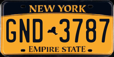 NY license plate GND3787