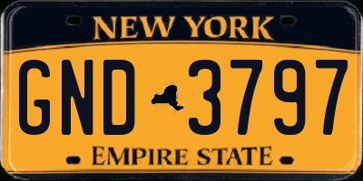 NY license plate GND3797