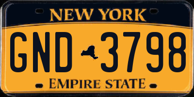 NY license plate GND3798