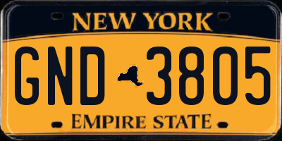 NY license plate GND3805