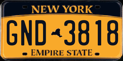 NY license plate GND3818