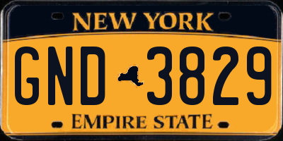 NY license plate GND3829