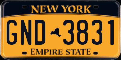 NY license plate GND3831