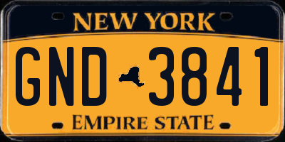 NY license plate GND3841