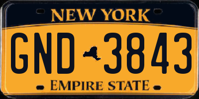 NY license plate GND3843