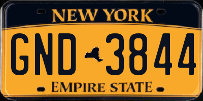 NY license plate GND3844