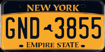 NY license plate GND3855
