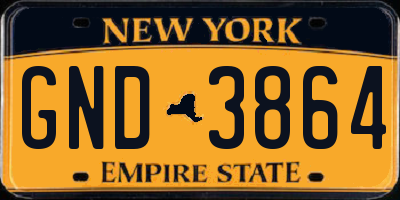 NY license plate GND3864