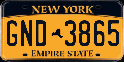 NY license plate GND3865