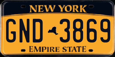 NY license plate GND3869