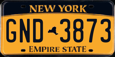 NY license plate GND3873