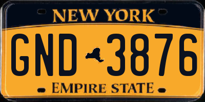 NY license plate GND3876