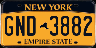 NY license plate GND3882