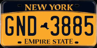 NY license plate GND3885