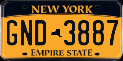 NY license plate GND3887