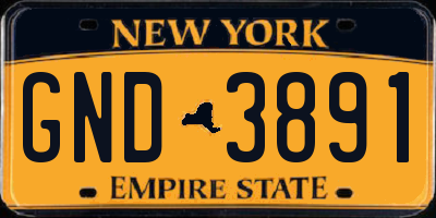 NY license plate GND3891