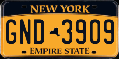 NY license plate GND3909