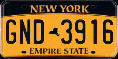 NY license plate GND3916