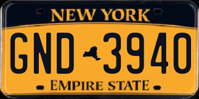 NY license plate GND3940