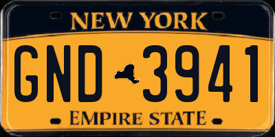NY license plate GND3941