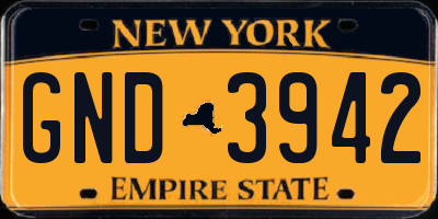 NY license plate GND3942