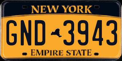NY license plate GND3943
