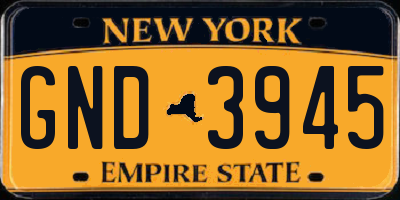 NY license plate GND3945