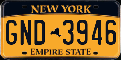 NY license plate GND3946