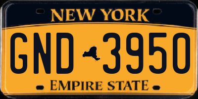 NY license plate GND3950