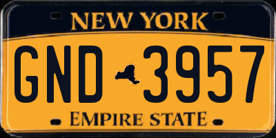 NY license plate GND3957