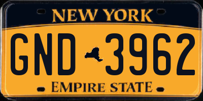 NY license plate GND3962