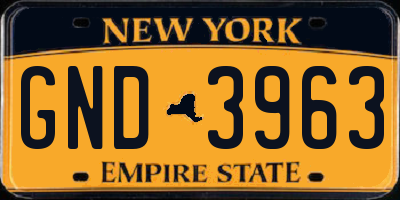 NY license plate GND3963