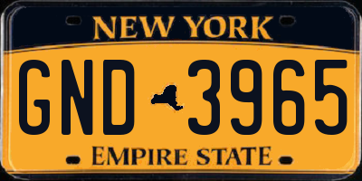 NY license plate GND3965