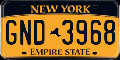 NY license plate GND3968