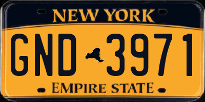 NY license plate GND3971