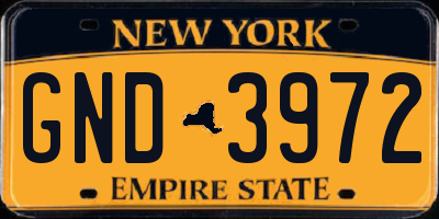 NY license plate GND3972