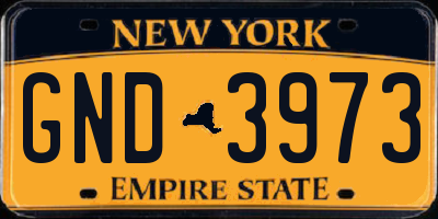 NY license plate GND3973