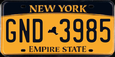 NY license plate GND3985