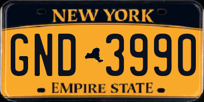 NY license plate GND3990