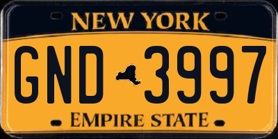 NY license plate GND3997