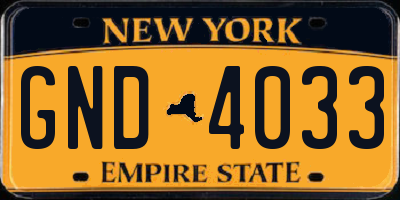 NY license plate GND4033