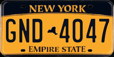 NY license plate GND4047