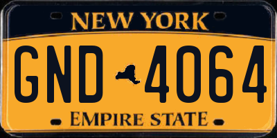 NY license plate GND4064
