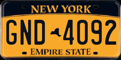 NY license plate GND4092