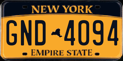 NY license plate GND4094